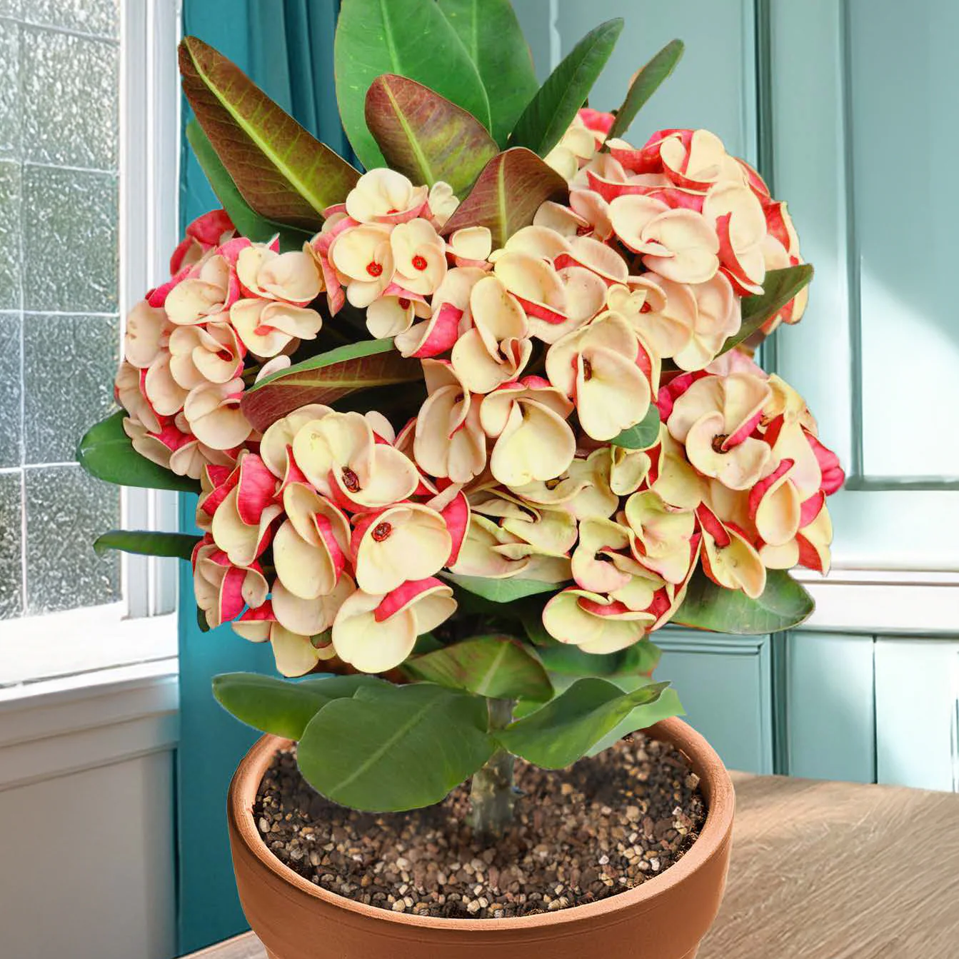 Crown of Thorns 'Morning Star' (Euphorbia milii hybrid)
